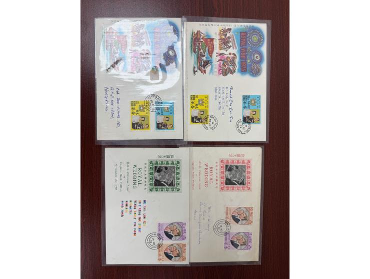 including 1973 (Nov 14) Princess Anna Royal Wedding x 2 different colours and 1975 (Apr 30) Royal Visit x 2. All addressed. V