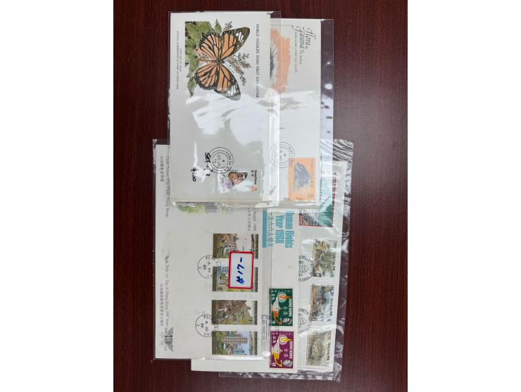 including Historical Scenes of Hong Kong, Human Rights Year, Hong Kong Butterflies (3 covers with single stamps), Hong Kong F