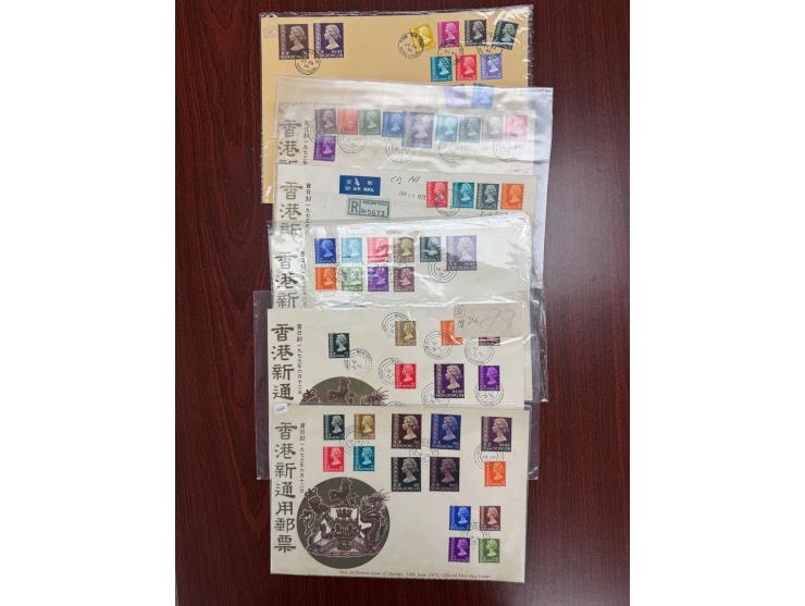 including low values FDCs x 4, full set x 1 and low value LDC x 1.