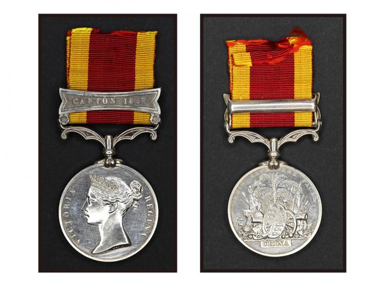 with clasp Canton 1857, and ribbon. Rare historical item.