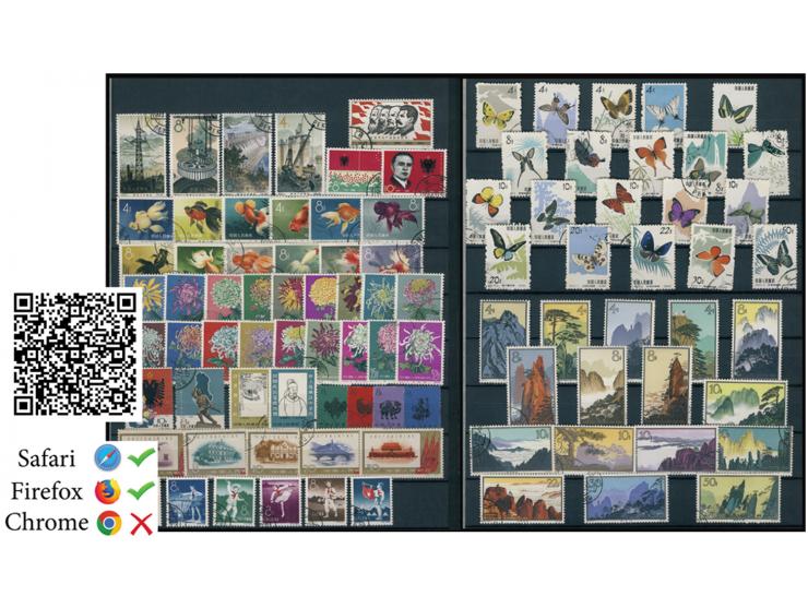 including Hsuan Tung, CIP, ROC, PRC CS and others. Strong in PRC stamps, especially CS series CTO sets. Large quantity. Pleas