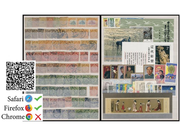 including Small Dragon, Dowager, Hsuan Tung, CIP, ROC, PRC CS &amp; JT series issues and others. Strong in PRC stamps. Large 