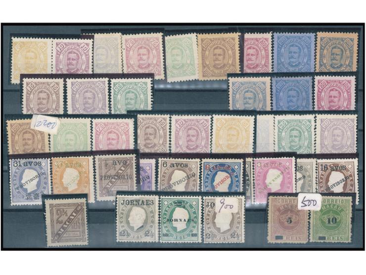 including 1885 Crown surch. set, 1893 Newspaper stamp, 1894 Carlos I x 2 sets of 12, Luis surch. set of 10 and 3 Journal stam