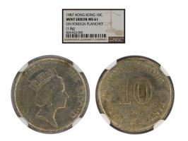 graded by NGC Mint Error MS61 (On Foreign Planchet)(1.8g.). Extremely rare.