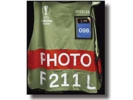 Please preview ! UEFA player warm-up vest (for the use of the match between England against Kosovo), 2 UEFA match reporter ve