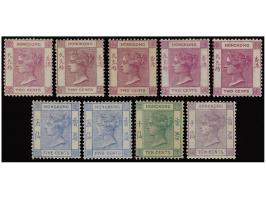 showing various shades, all MH with light toning. VF-F.