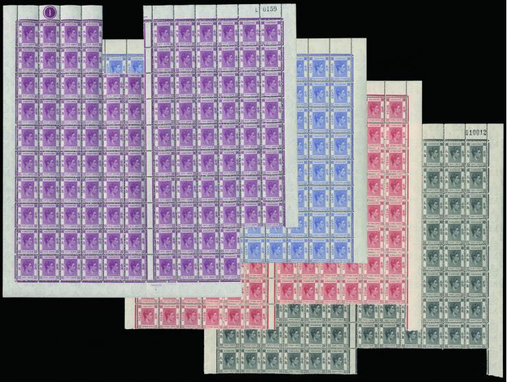 comprising 15c in block of 102, 20c in block of 102, 25c in in block of 92 and 50c in block of 112. All fresh MNH with minor 